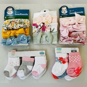 Baby Girls’ Headbands and Socks Gift Set